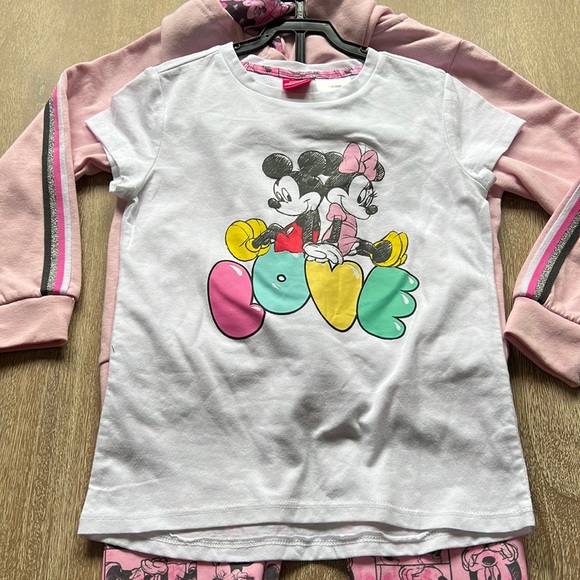 Disney Minnie Kids 3-Piece Set, T-Shirt, Zip-up Hoodie & Leggings - Picture 5 of 7